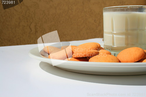 Image of Vanilla Cookies and a Glass of Milk