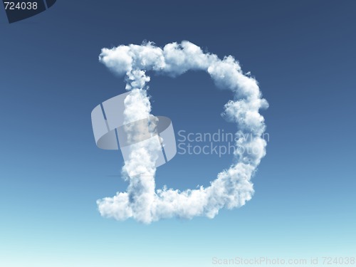 Image of cloudy letter D