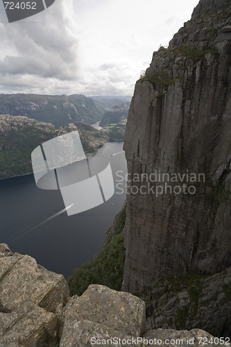 Image of rock above fiord