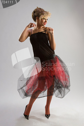 Image of Beautiful girl in diaphanous skirt