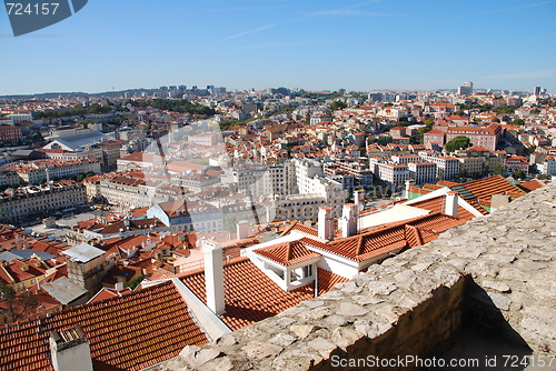 Image of Cityscape of Lisbon in Portugal (Sao Jorge Castle)