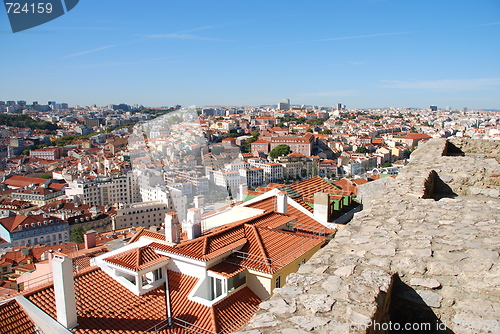 Image of Cityscape of Lisbon in Portugal (Sao Jorge Castle)