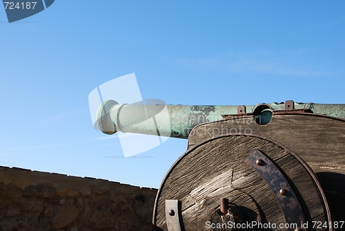 Image of Antique cannon weapon (sky background)