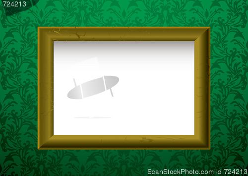 Image of gold frame on green