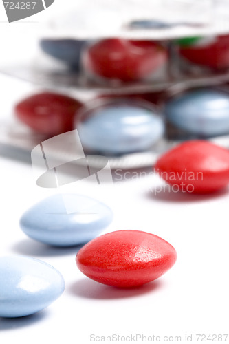 Image of red and blue pills