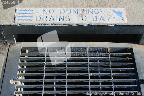 Image of No Dumping Drains to Bay Sign
