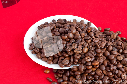 Image of  Coffee beans in white plate