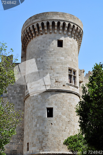 Image of Tower, medieval fortress of Rhodes, Greece