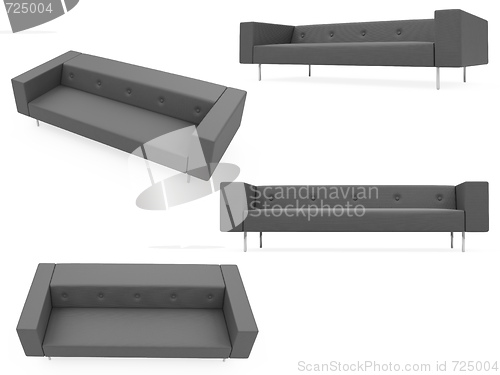 Image of Collection of isolated sofas