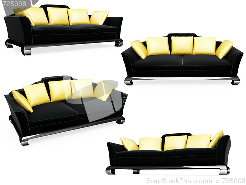 Image of Collection of isolated sofas