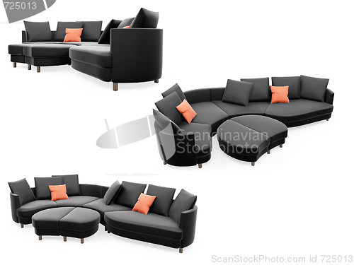 Image of Collection of isolated sofas