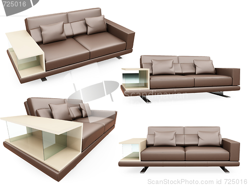 Image of Collection of isolated sofas