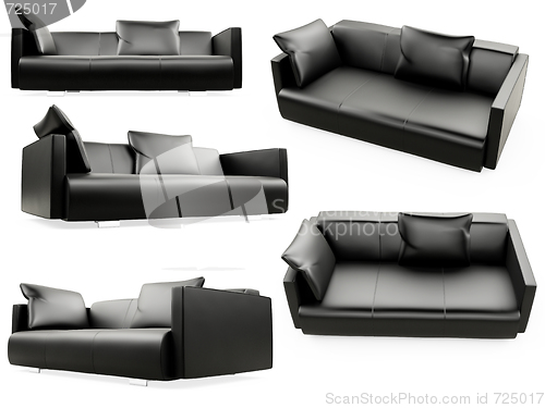 Image of Collection of isolated sofas