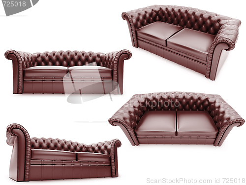 Image of Collection of isolated sofas
