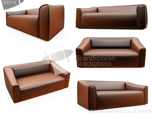 Image of Collection of isolated sofas