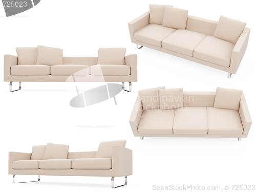 Image of Collection of isolated sofas