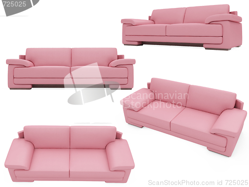 Image of Collection of isolated sofas