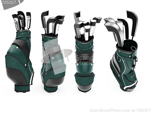 Image of Collage of isolated golf bag