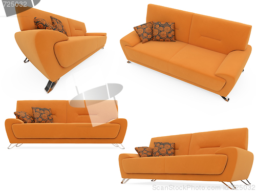 Image of Collection of isolated sofas