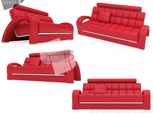 Image of Collection of isolated sofas