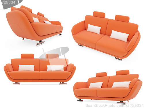 Image of Collection of isolated sofas