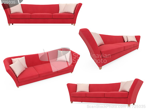 Image of Collection of isolated sofas