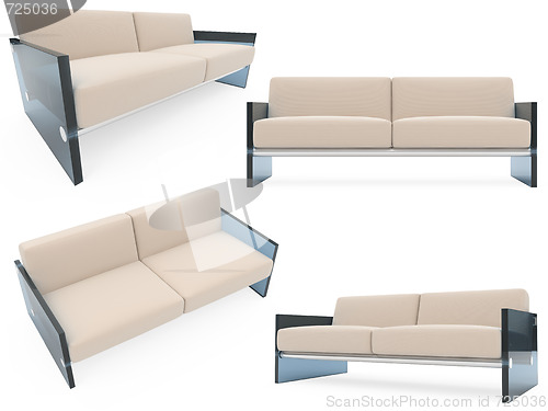 Image of Collection of isolated sofas