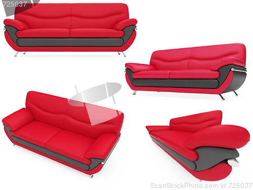 Image of Collection of isolated sofas