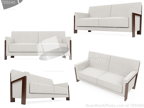 Image of Collection of isolated sofas