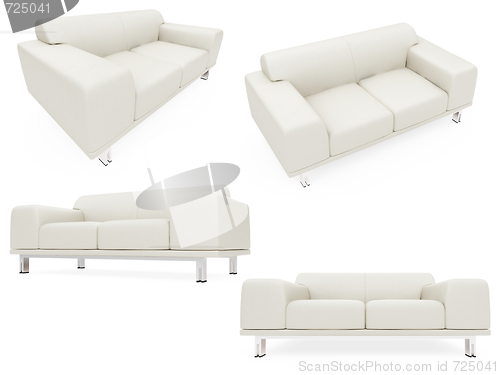 Image of Collection of isolated sofas