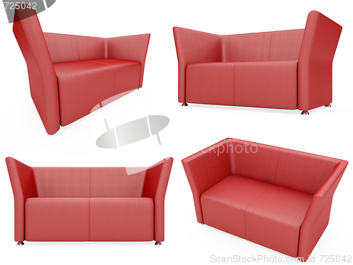 Image of Collection of isolated sofas