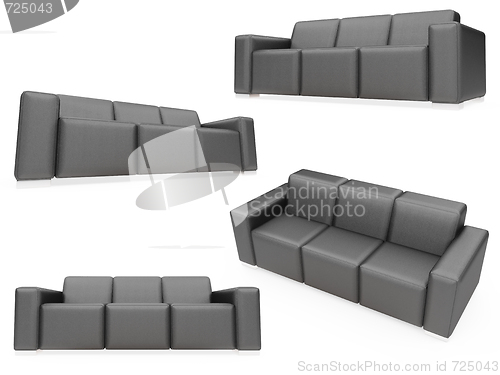 Image of Collection of isolated sofas