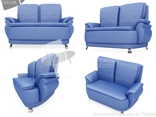 Image of Collection of isolated sofas