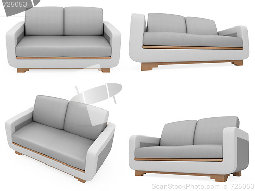 Image of Collection of isolated sofas