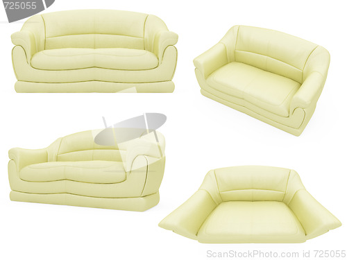 Image of Collection of isolated sofas