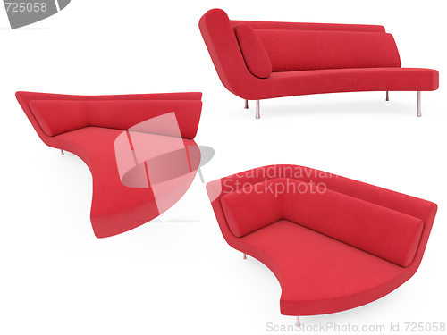 Image of Collection of isolated sofas