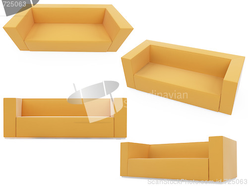 Image of Collection of isolated sofas