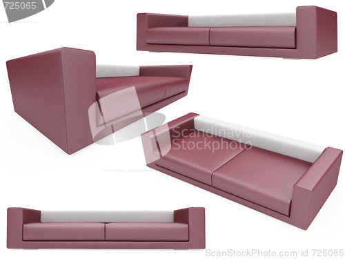 Image of Collection of isolated sofas