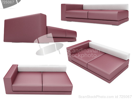 Image of Collection of isolated sofas