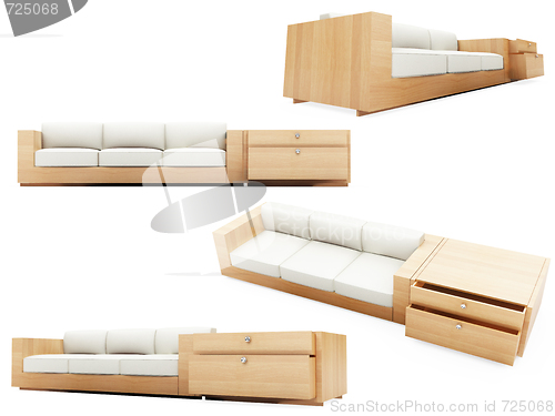 Image of Collection of isolated sofas