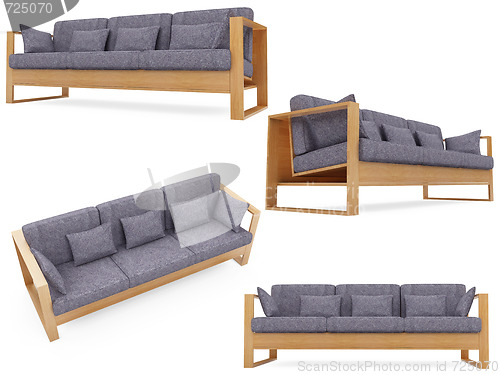 Image of Collection of isolated sofas