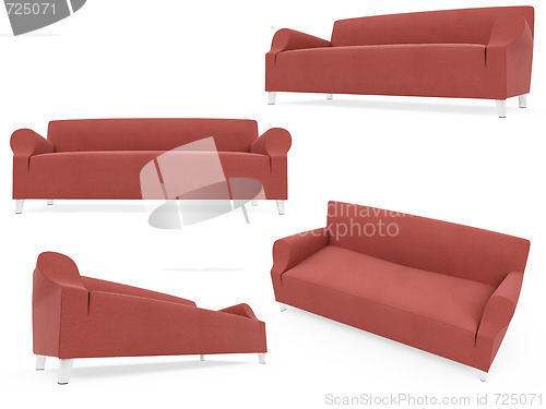 Image of Collection of isolated sofas