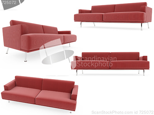 Image of Collection of isolated sofas