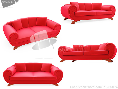 Image of Collection of isolated sofas