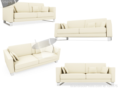 Image of Collection of isolated sofas