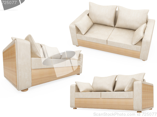 Image of Collection of isolated sofas