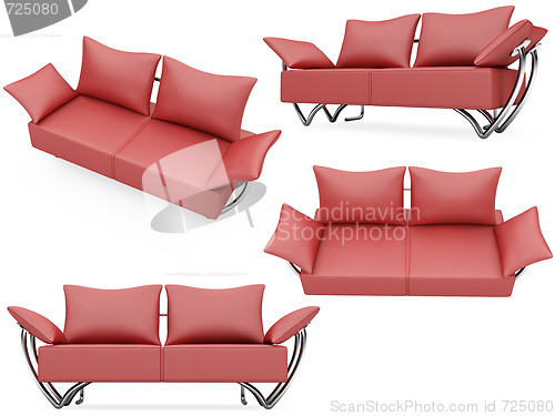 Image of Collection of isolated sofas