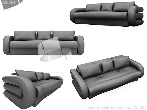 Image of Collection of isolated sofas