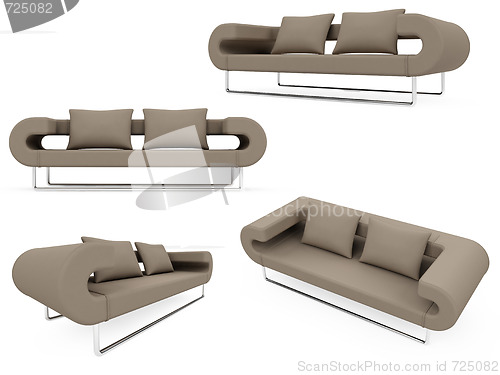 Image of Collection of isolated sofas