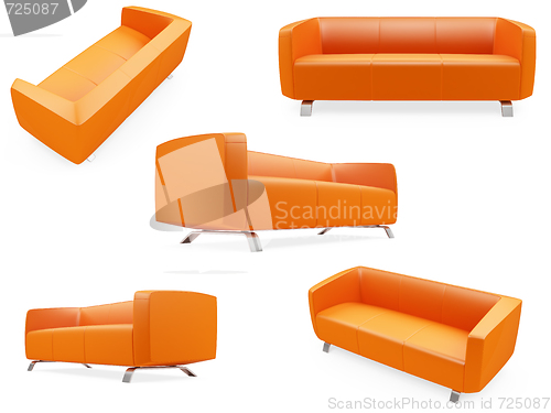 Image of Collection of isolated sofas